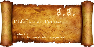 Blüttner Borisz névjegykártya